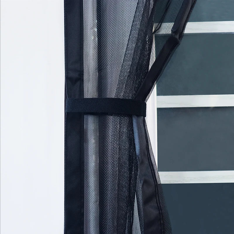 Magnetic Door Screen Mosquito Net - Auto Closing Black Fly Insect Mesh Curtain for Kitchen & Living Room