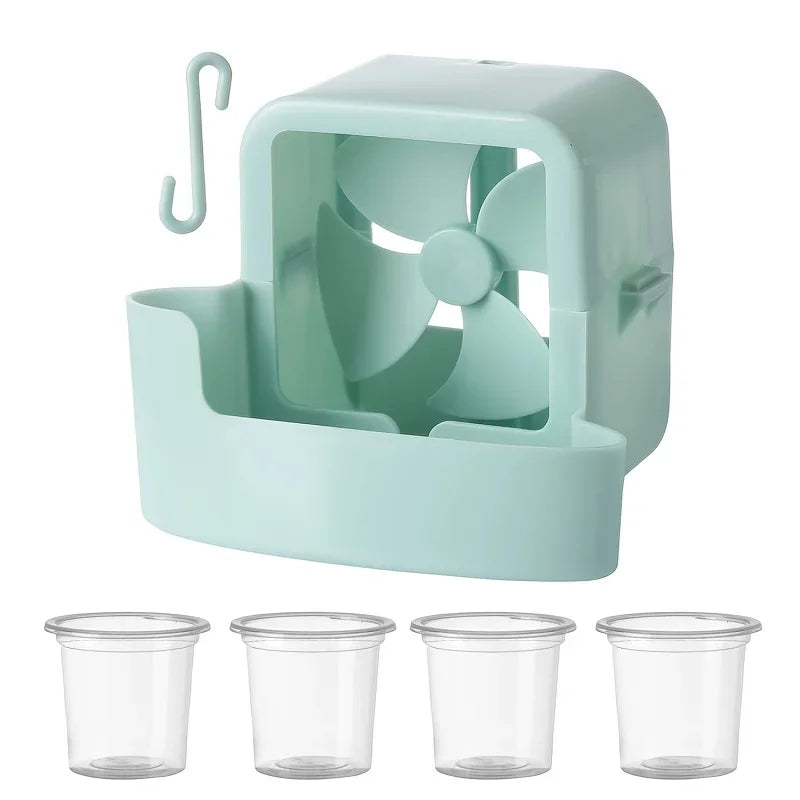 Electric Hanging Fan Cooling Storage Box – Household Cooler with 4 Cups, Refrigeration Accessories