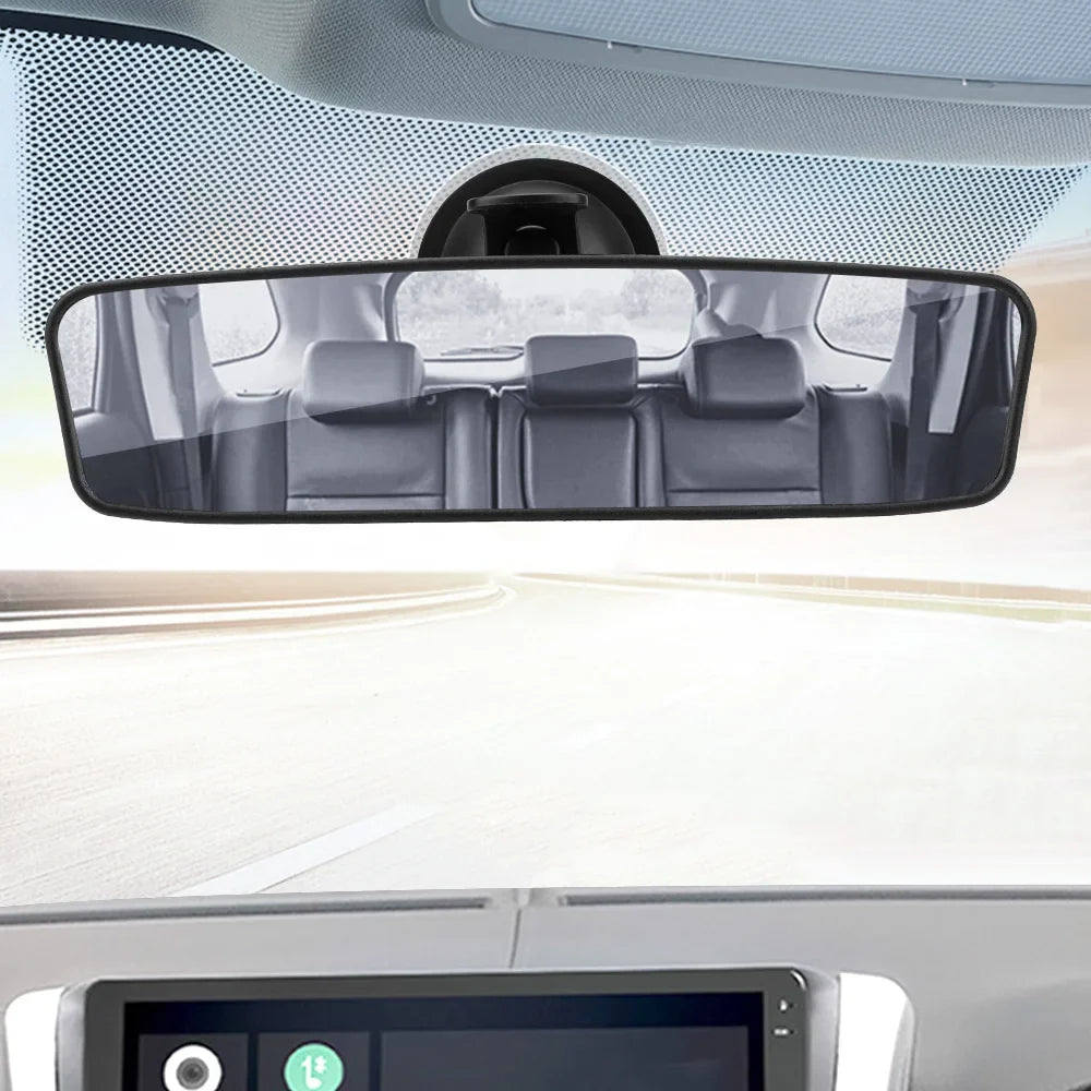 360° Car Rear View Mirror - Wide-Angle Adjustable Interior Mirror with Suction Cup Mount