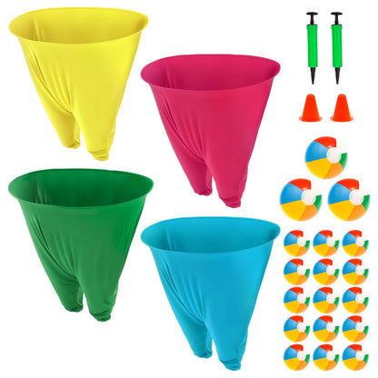 Adult Granny Pants Yard Game Set - Giant Outdoor Family Reunion Tossing Game with Marker Cones & Fun Activities