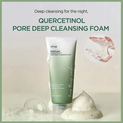 Heartleaf Quercetinol Deep Cleansing Foam Cleanser – Pore-Refining Skin Care for Women