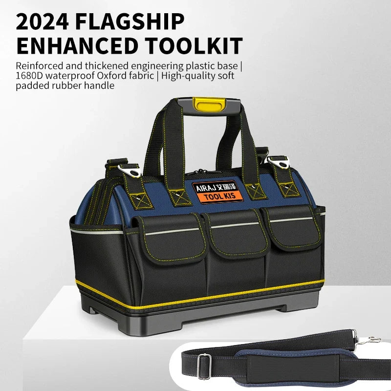 AIRAJ Multifunctional Tool Bag - 1680D Oxford Waterproof Electrician Storage Organizer