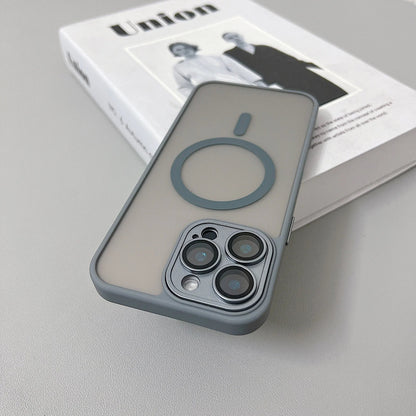 Magnetic Matte Translucent Armor Case - Shockproof Magsafe Compatible Cover for iPhone 17 16 15 14 13 12 11 Pro Max Plus