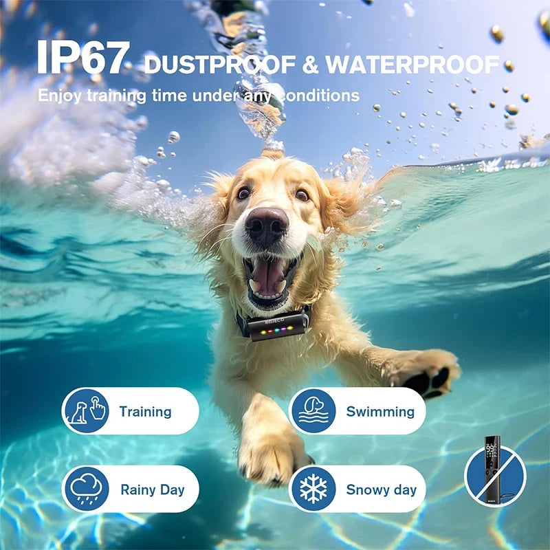 ROJECO Remote Dog Training Collar - 1600FT Waterproof IP67 Electric Bark Control Collar for Pet Training