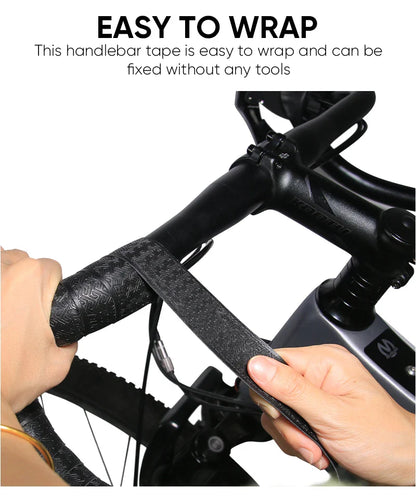 BUCKLOS Road Bike Handlebar Tape – PU Shock-Absorbing Anti-Slip Wrap with Bar End Plugs for Cycling