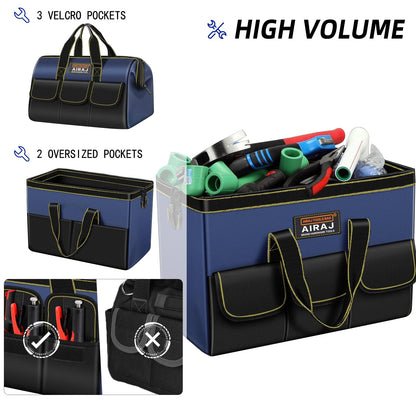 AIRAJ Multifunctional Tool Bag - 1680D Oxford Waterproof Electrician Storage Organizer