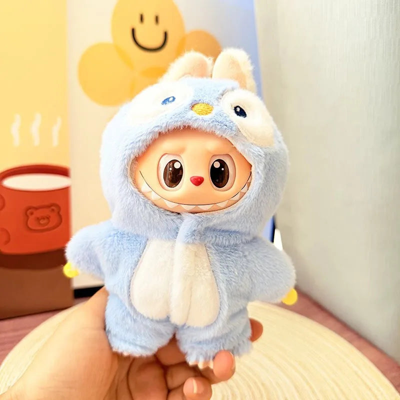 Cute Cartoon Green Dinosaur Outfit for Labubu Plush – Style Shark Macaron Clothes & Accessories