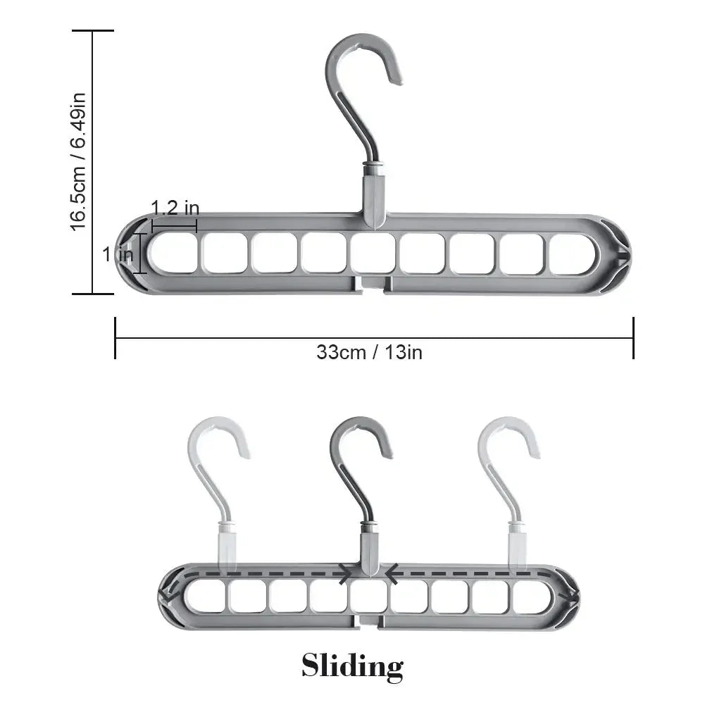 9-Hole Multi-Function Clothes Hanger Organizer – Space-Saving Folding Magic Rack for Scarves & Clothes