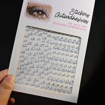 5D Face Diamond Gem Stickers - Colorful Rhinestone Body Makeup Tattoo for Festival, Nail Art & DIY Bling Style