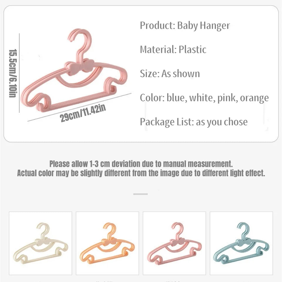 5-50PCS Baby Plastic Hangers – Kids Clothes Storage Rack for Nursery, Toddlers & Infants, Portable Home Use