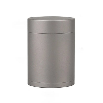 Titanium Alloy Double-Lid Airtight Jar — Waterproof Travel Storage Container for Tea, Capsules & Leaves