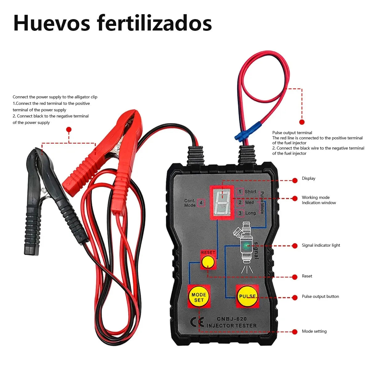 Automotive Fuel Injector Tester - Portable 4-Mode Fuel System Cleaning & Injector Flush Tool Kit
