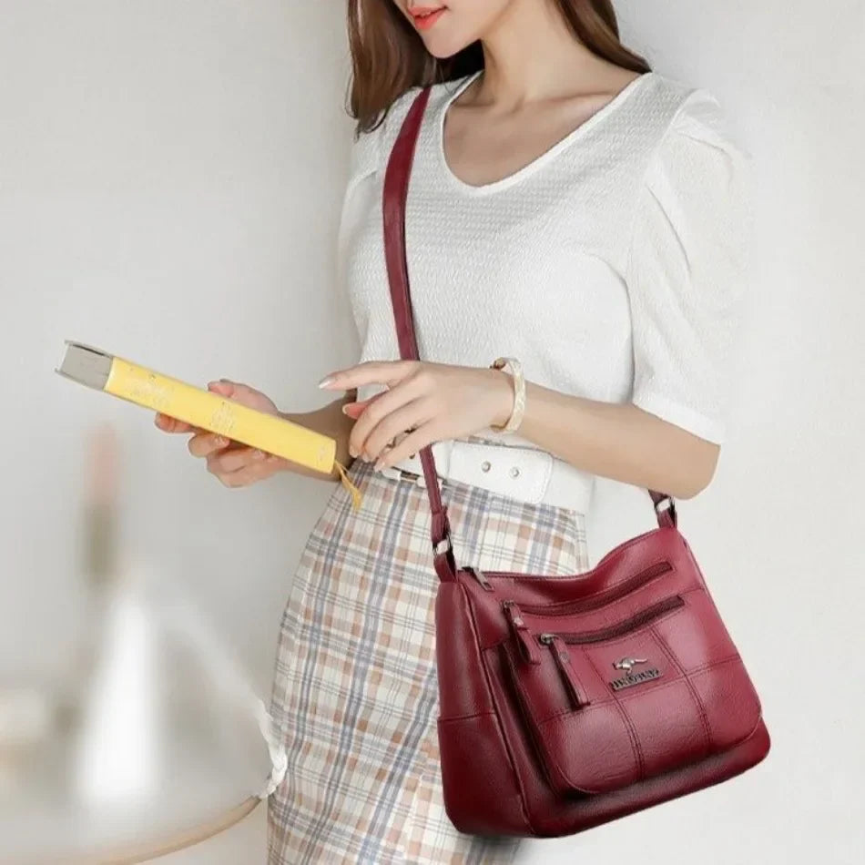 Luxury Women’s Leather Handbag – Large Capacity Shoulder & Crossbody Designer Bag