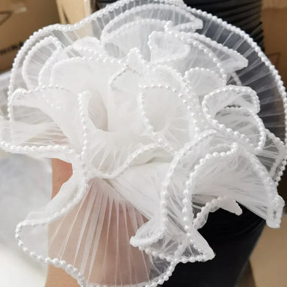 28cm x 4Yards Pearl Lace Flower Wrapping Mesh – Handmade Bouquet & Gift Wrapping Cloth