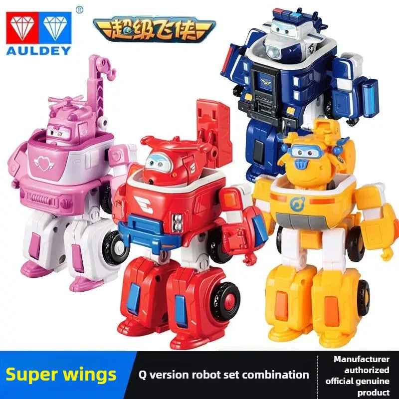 Auldey Super Wings Q Bao Police Transforming Robot Figure - Rescue Fire Truck Action Toy for Kids