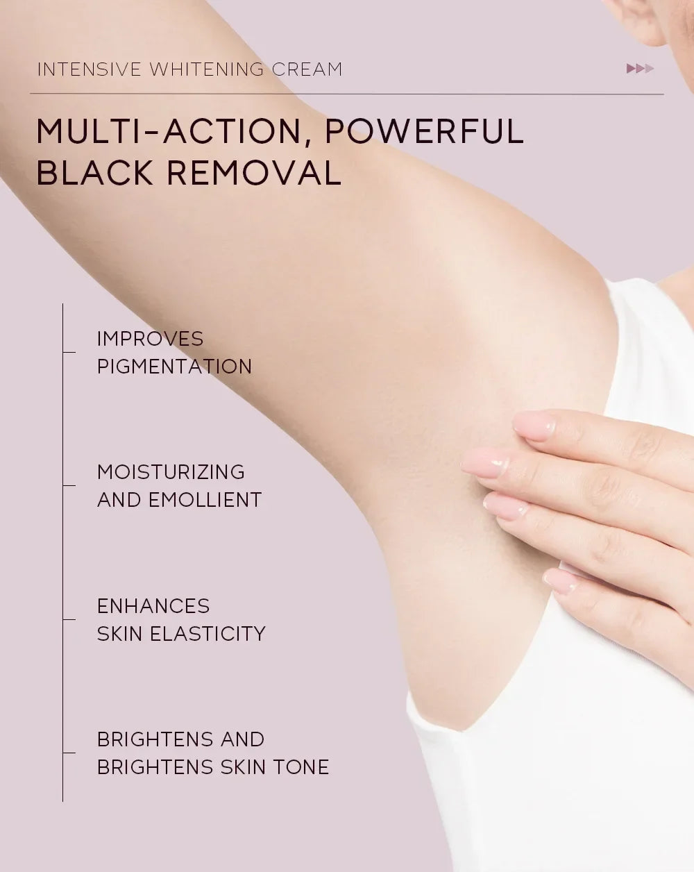 Whitening Cream for Dark Skin – Underarm, Armpit & Intimate Area Lightening Moisturizer, Korean Brightening Skincare for Women