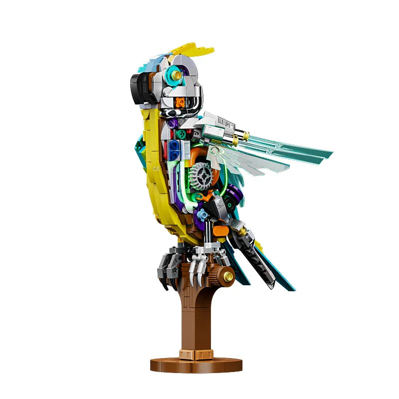 Mechanical Animal Building Blocks – T-Rex, Whale, Parrot, Devil Ray & Shark Model with Lights for Kids & Adults
