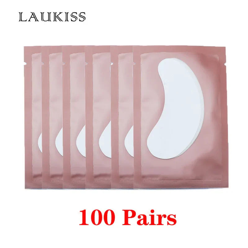 25/50/100 Pairs Hydrogel Eye Patches | Lint-Free Under Eyelash Pads for False Eyelash Application | LAUKISS Paper Stickers