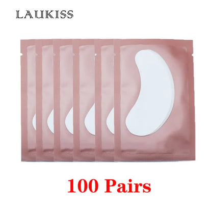 25/50/100 Pairs Hydrogel Eye Patches | Lint-Free Under Eyelash Pads for False Eyelash Application | LAUKISS Paper Stickers