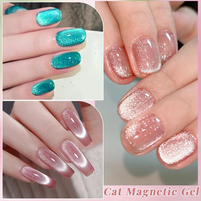 UR SUGAR Jelly Pink Cat Magnetic Gel Nail Polish 15ml - Glitter Ice Effect Soak Off UV LED Semi-Permanent Manicure Gel