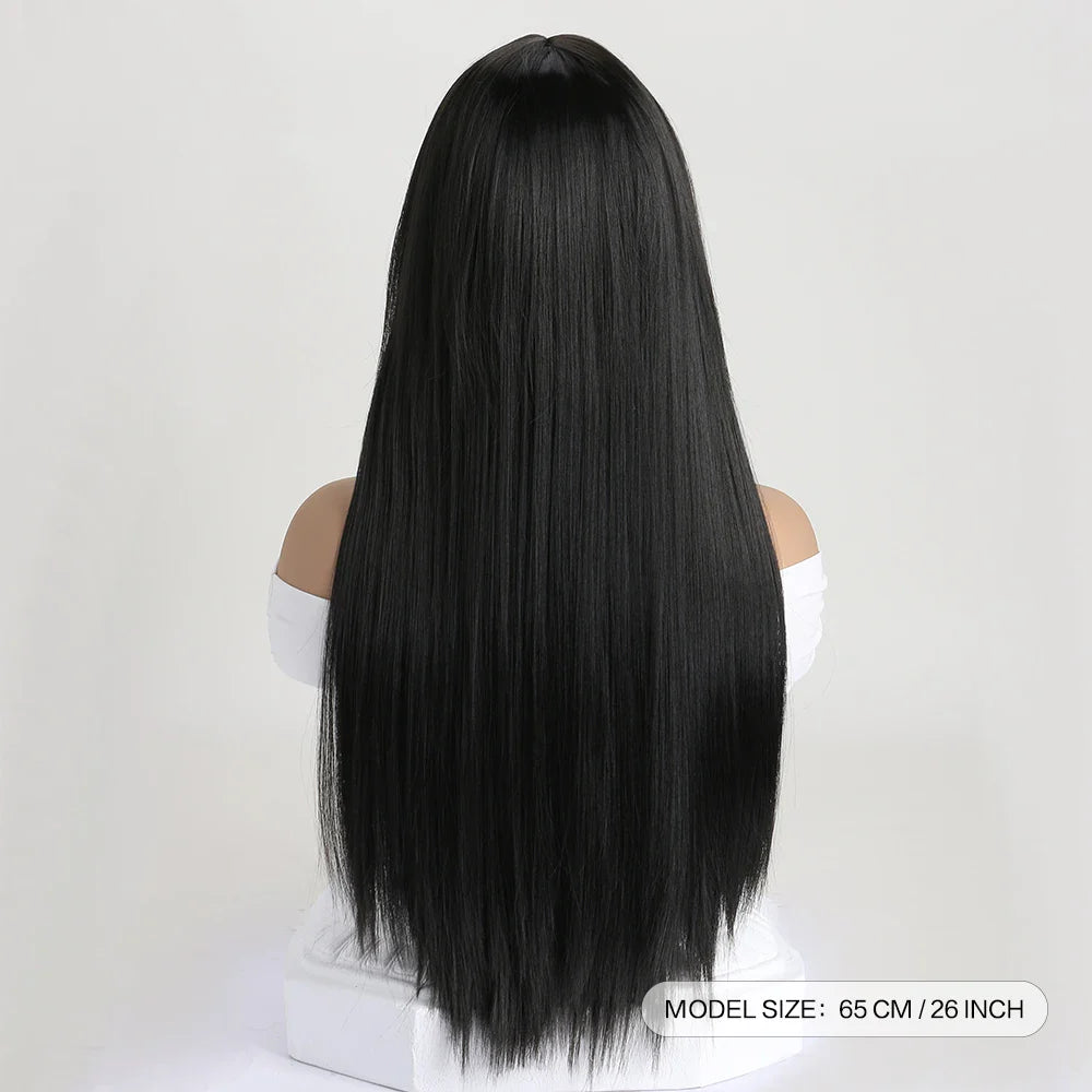 26" Long Straight Synthetic Wig – Fashion Color Wig for Women, Daily Wear, Halloween Costume, Party & Cosplay
