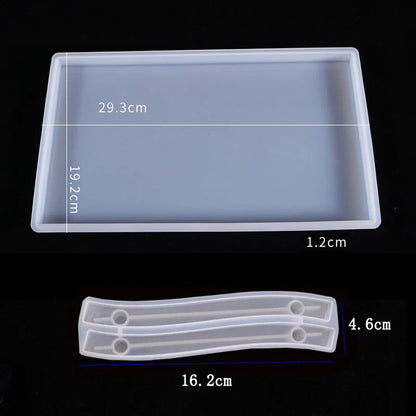 Large Rectangle Resin Tray Silicone Mold - DIY Epoxy Tea Plate Coaster Craft Making Mold