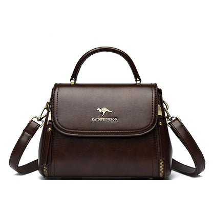 Luxury Women’s Leather Designer Handbag – High Quality Casual Tote Top-Handle Shoulder Messenger Bag