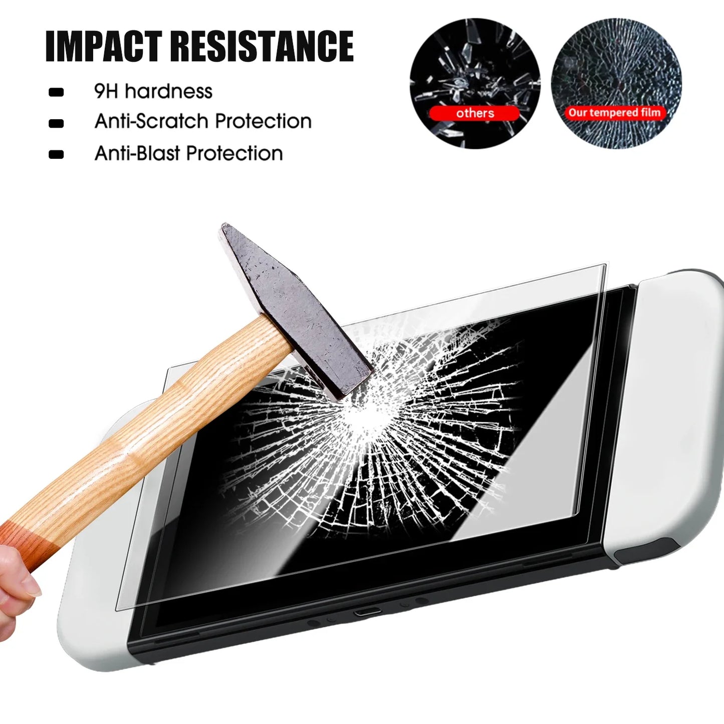 1-4PCS Tempered Glass Screen Protector for Nintendo Switch / Switch OLED / Switch 2 – Anti-Scratch with Auto-Alignment Frame