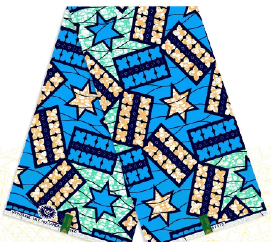 Original African Wax Print Fabric - 6 Yards Soft 100% Cotton Nigerian Ankara Pagne Batik Material