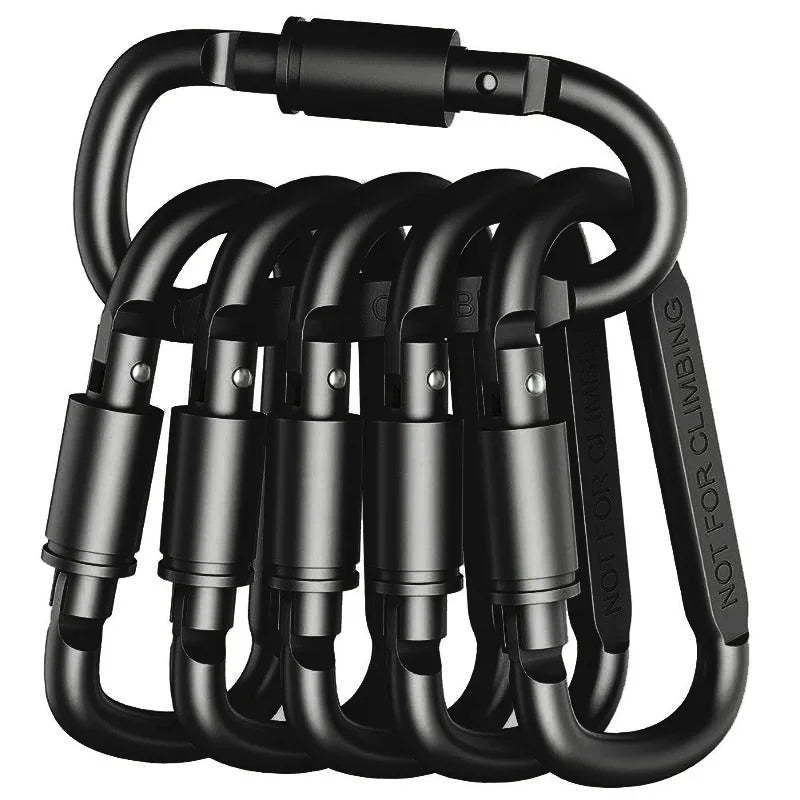 2-6PCS Aluminum Carabiner Set - Tactical EDC Keychain Clips for Camping, Hiking, Survival & Outdoor Gear