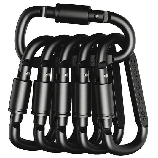2-6PCS Aluminum Carabiner Set - Tactical EDC Keychain Clips for Camping, Hiking, Survival & Outdoor Gear