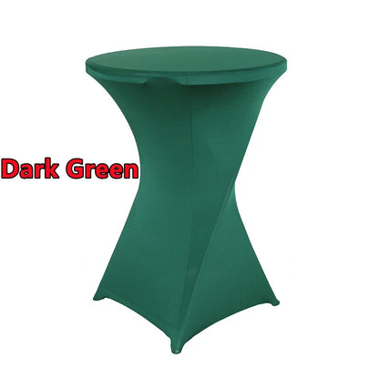Spandex Round Tablecloth - Stretch Elastic Cocktail Table Cover for Wedding, Party, Hotel & Event Decor