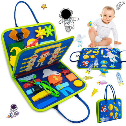 Montessori Busy Book – Portable Educational Toy for Toddlers, Travel Activity Board, Fine Motor Skills & Early Learning