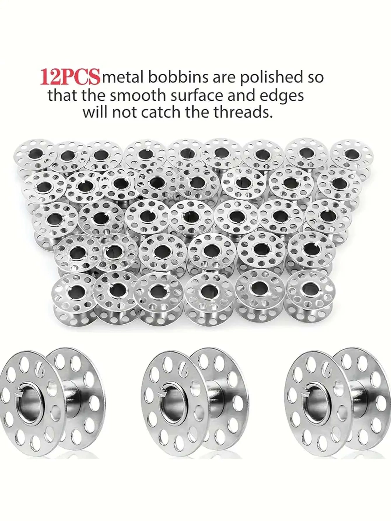 Stainless Steel Sewing Machine Bobbins - 12/24-Piece Metal Bobbins for Brother Sewing Machines