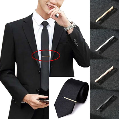 Men’s Fashion Tie Clip Pin - Metal Necktie Bar for Business, Wedding & Party Suit Accessories Gift