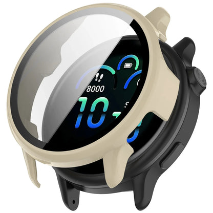 Tempered Glass Screen Protector + Case for Garmin Vivoactive 6 – All-Around Hard Bumper Cover