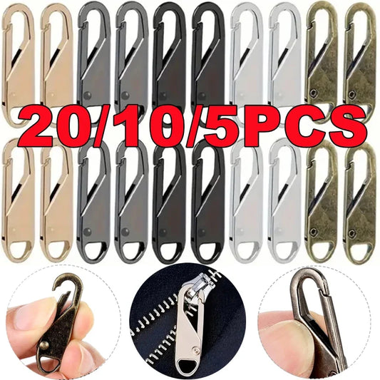 20-5PCS Zipper Pull Replacement - Instant Repair Slider Puller for Bags, Suitcases, Travel Gear & DIY Crafts