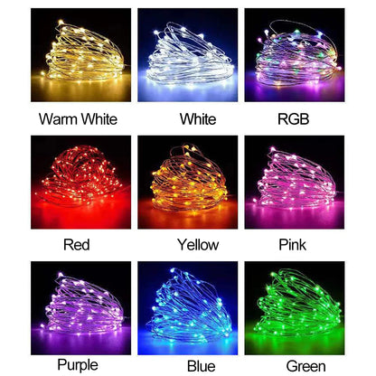 LED Copper Wire Fairy Lights - Waterproof Battery Operated String Lights for Wedding, Party, Christmas & DIY Decorations
