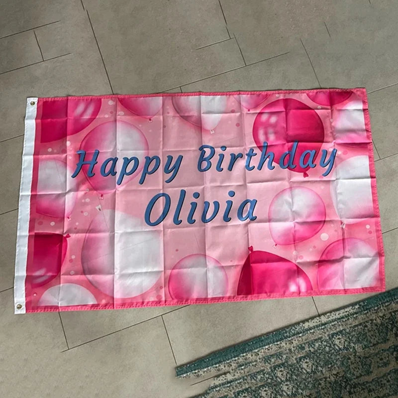 Custom Digital Print Flag Banner - Personalized Company Logo Polyester Outdoor Advertising Flag with Brass Grommets for Events & Promotion