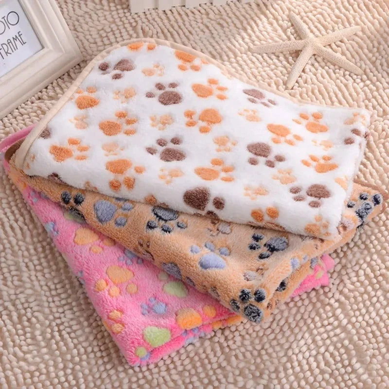 Cute Fleece Pet Bed Mat Cover - Soft Warm Blanket Towel for Small Medium Large Dogs & Cats
