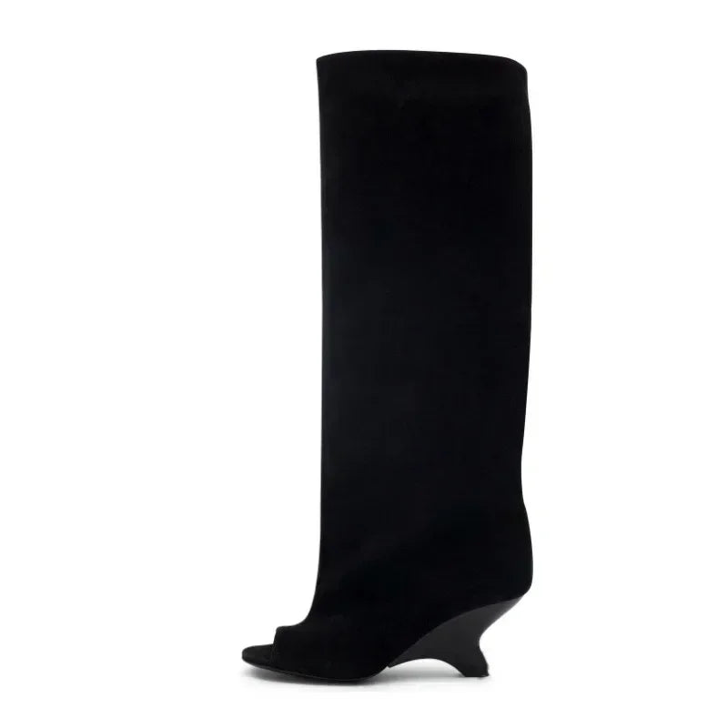 Women’s Knee-High Open Toe Boots 34-44 - 2026 Spring/Summer Chunky High Heel Fashion Boots