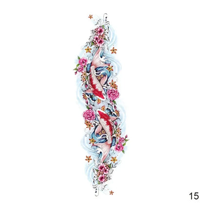 16 Designs Full Arm Temporary Tattoo Sleeves - Waterproof Body Art Stickers for Men & Women Fashion Style
