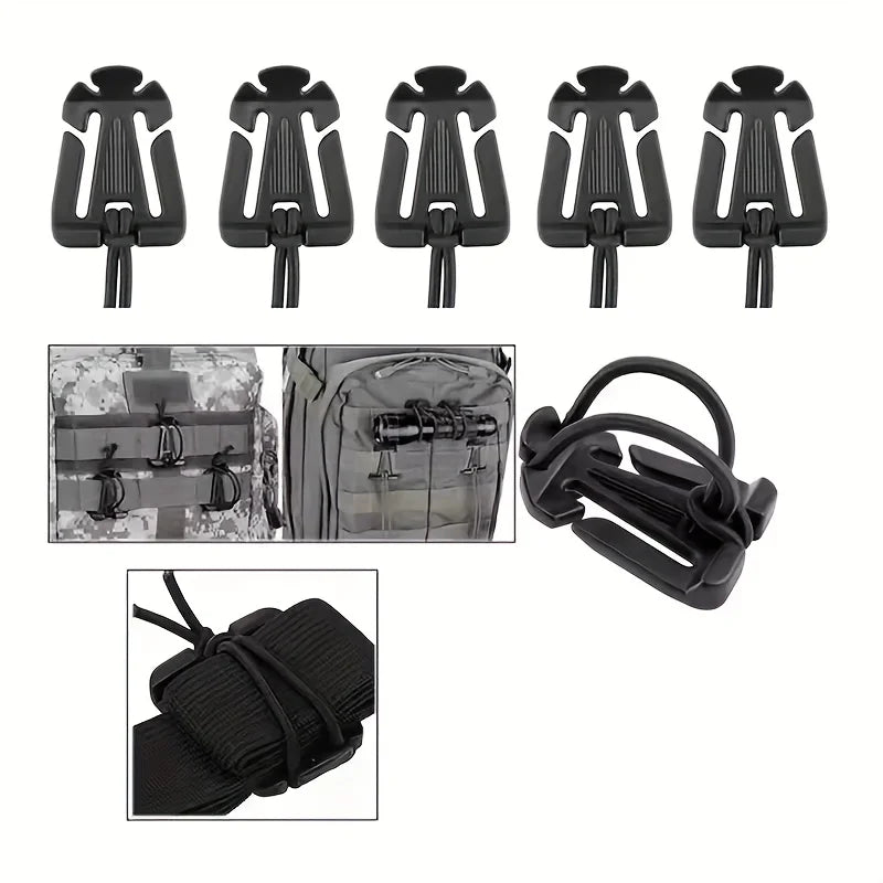 10PCS MOLLE Carabiner Clips - Outdoor Backpack Buckle Hooks EDC Tactical Bag Accessories for Camping Hiking Gear