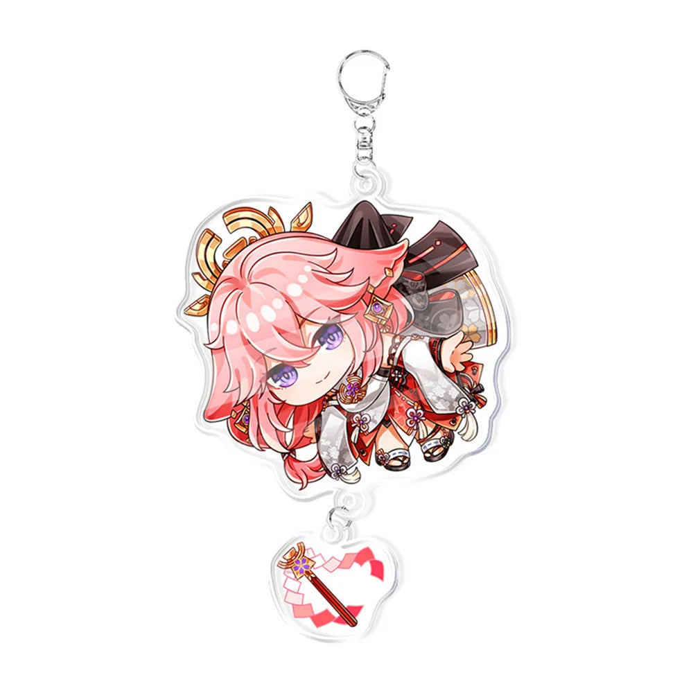 Anime Game Keychain – Atataki Itto, Kunikuzushi, Xiao, Tartaglia & Kazuha Cat Series Cosplay Key Chain