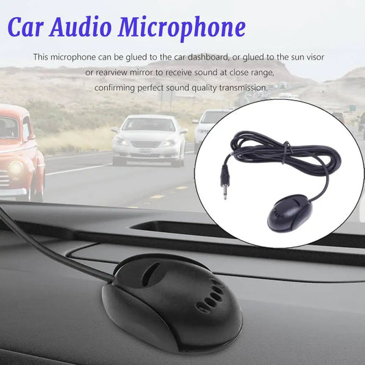 Portable Car Audio Microphone - 3.5mm External Mic with Noise Reduction for GPS, Bluetooth Car Stereo & Vehicle Systems