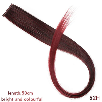 HUAYA 18" Synthetic Clip-In Colorful Curly Hair Extension – Ombre Pink Purple Red Blue Hair Piece