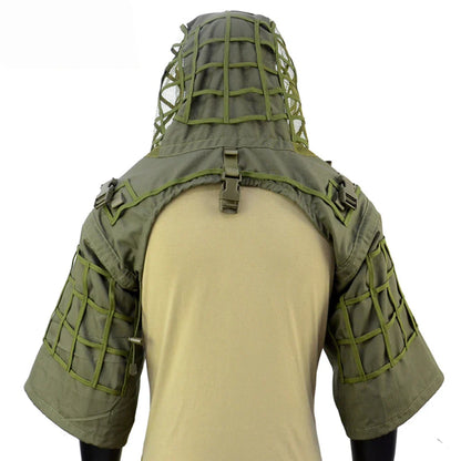 Ghillie Suit Tactical Sniper Coat – Viper Hood Camouflage Clothing for Airsoft, Paintball & Hunting, Ripstop Fabric