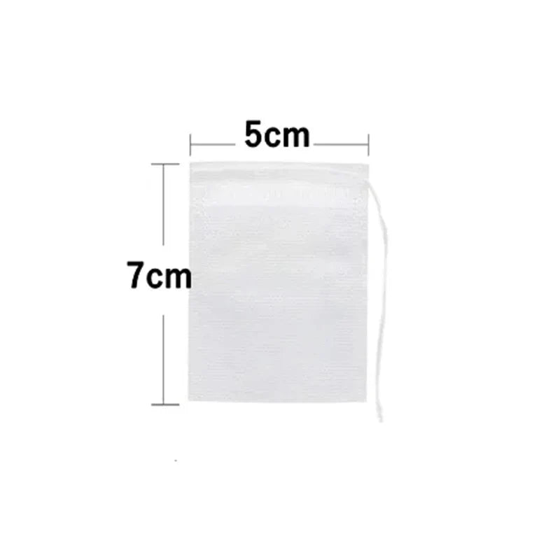 50/100PCS Disposable Tea Filter Bags - Non-Woven Empty Tea Infuser Pouches with String