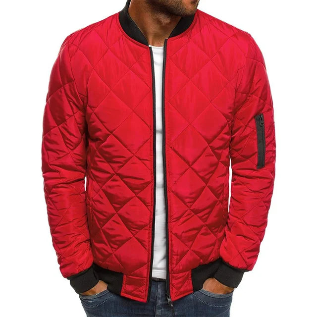 Winter Men's Baseball Collar Jacket - Lightweight Mesh Pressed Vintage Flight Casual Long Sleeve Outerwear