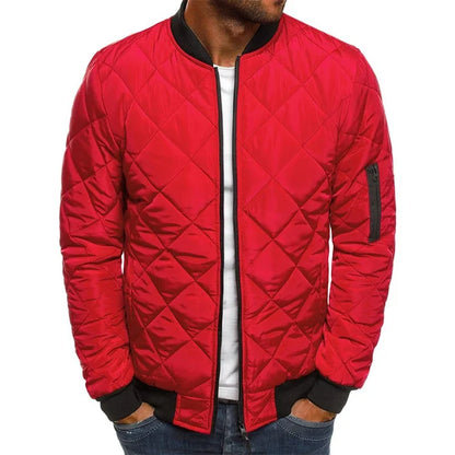 Winter Men's Baseball Collar Jacket - Lightweight Mesh Pressed Vintage Flight Casual Long Sleeve Outerwear